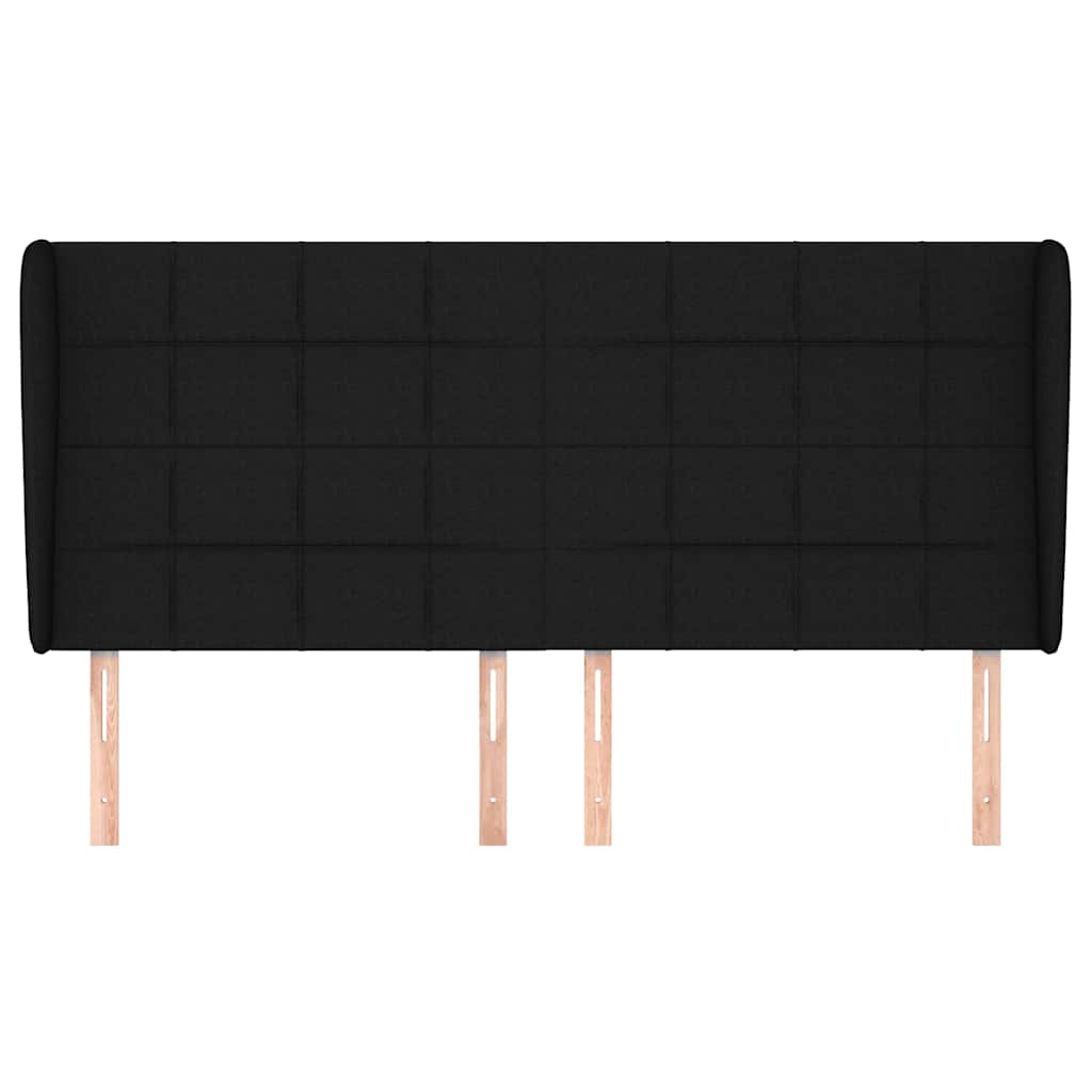 Vidaxl hoofdbord met randen 203x23x118 128 cm stof zwart