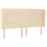 Vidaxl hoofdbord met randen 203x23x118 128 cm stof crèmekleurig