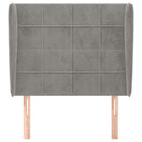 Vidaxl hoofdbord met randen 83x23x118 128 cm fluweel lichtgrijs