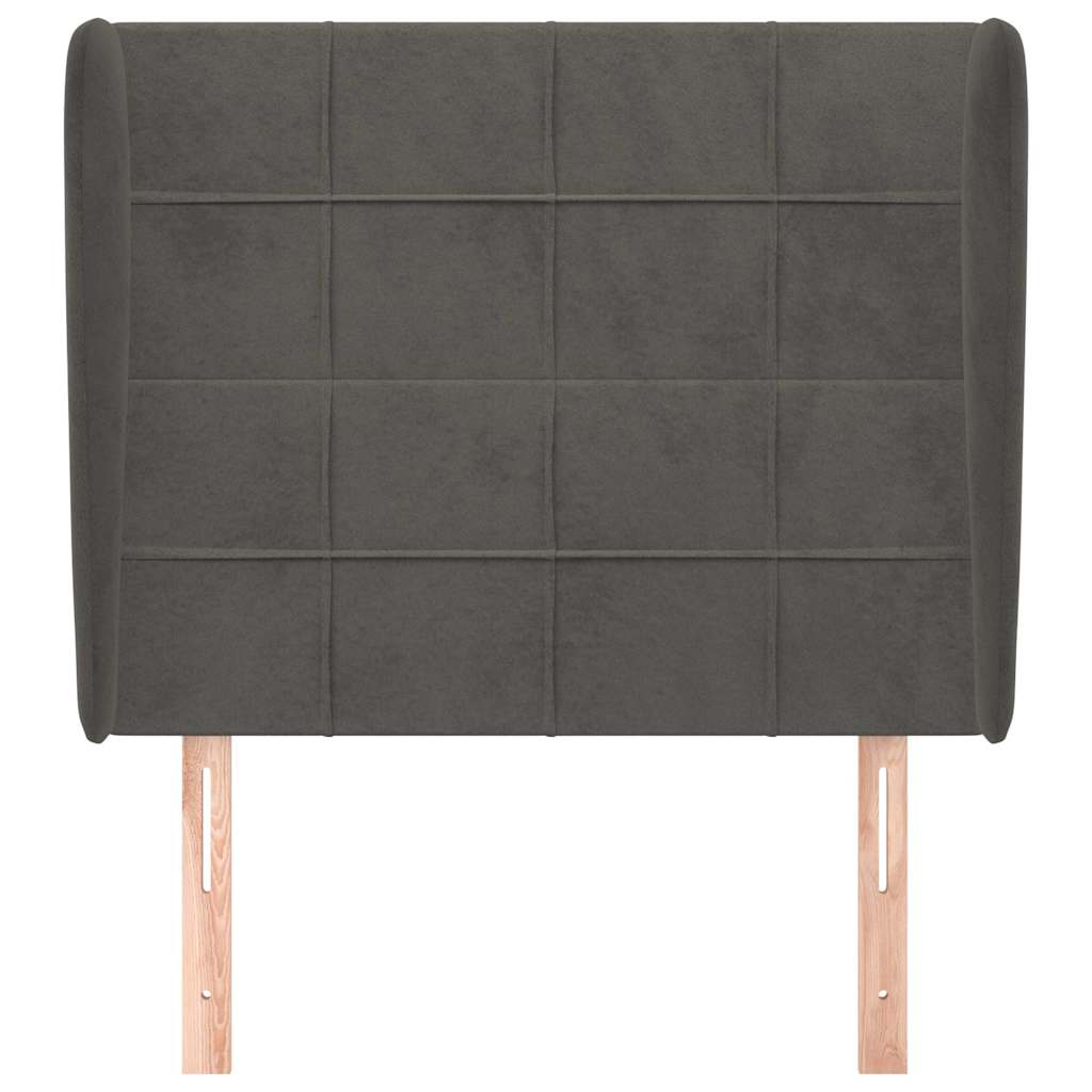 Vidaxl hoofdbord met randen 103x23x118 128 cm fluweel donkergrijs
