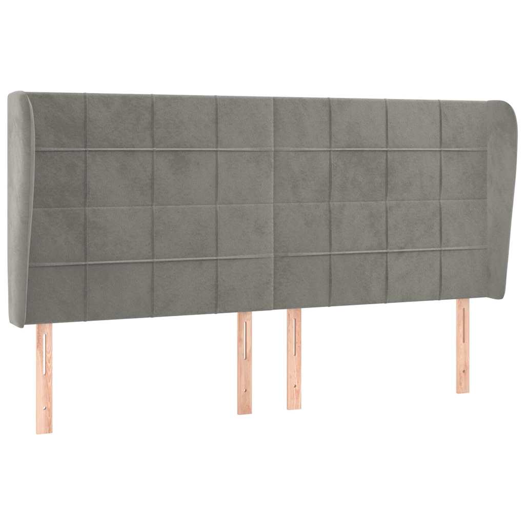 Vidaxl hoofdbord met randen 163x23x118 128 cm fluweel lichtgrijs