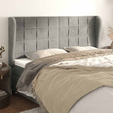 Vidaxl hoofdbord met randen 183x23x118 128 cm fluweel lichtgrijs