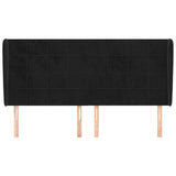 Vidaxl hoofdbord met randen 183x23x118 128 cm fluweel zwart
