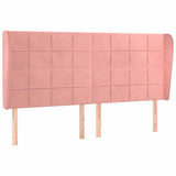 Vidaxl hoofdbord met randen 203x23x118 128 cm fluweel roze