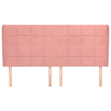 Vidaxl hoofdbord met randen 203x23x118 128 cm fluweel roze