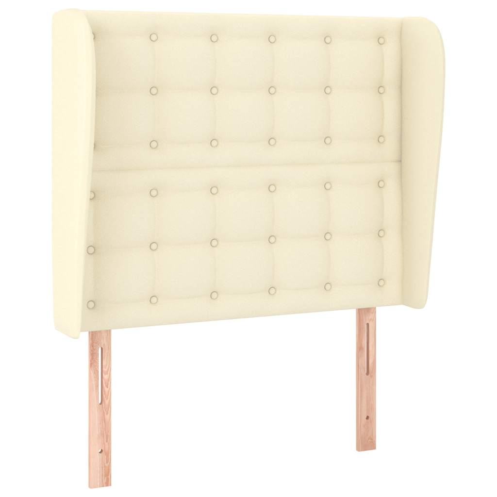 Vidaxl hoofdbord met randen 103x23x118 128 cm kunstleer crèmekleurig