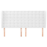 Vidaxl hoofdbord met randen 163x23x118 128 cm kunstleer wit
