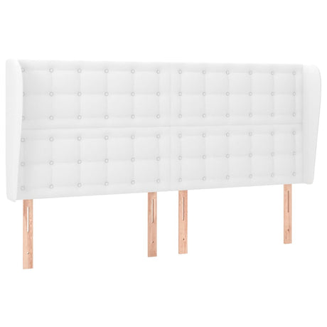 Vidaxl hoofdbord met randen 183x23x118 128 cm kunstleer wit