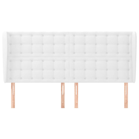 Vidaxl hoofdbord met randen 183x23x118 128 cm kunstleer wit