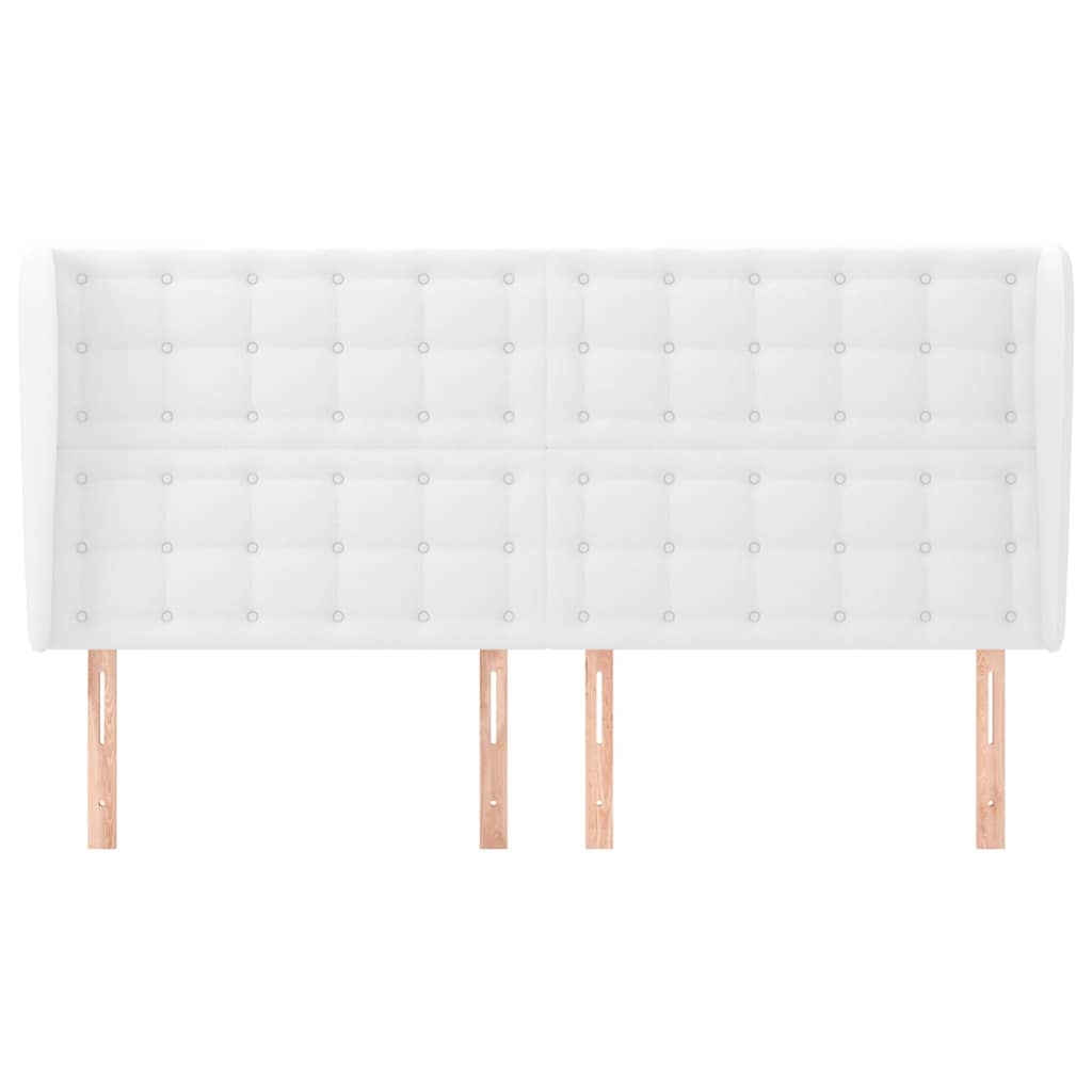 Vidaxl hoofdbord met randen 203x23x118 128 cm kunstleer wit
