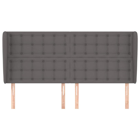 Vidaxl hoofdbord met randen 203x23x118 128 cm kunstleer grijs
