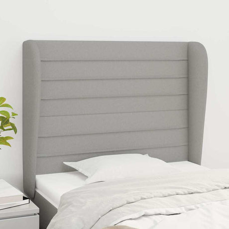 Vidaxl hoofdbord met randen 93x23x118 128 cm stof lichtgrijs