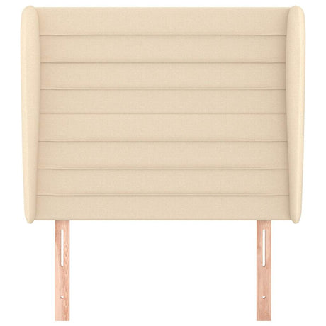Vidaxl hoofdbord met randen 103x23x118 128 cm stof crèmekleurig