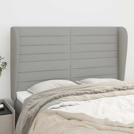 Vidaxl hoofdbord met randen 147x23x118 128 cm stof lichtgrijs
