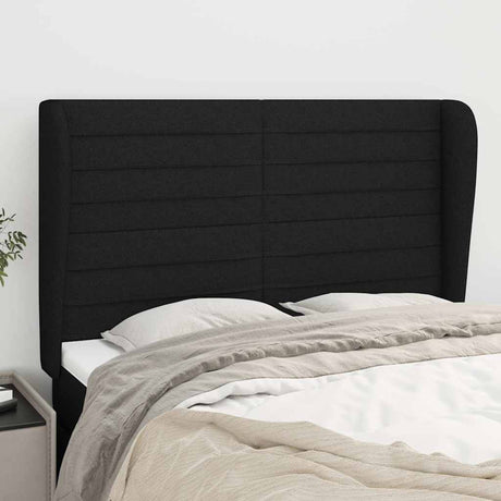 Vidaxl hoofdbord met randen 147x23x118 128 cm stof zwart