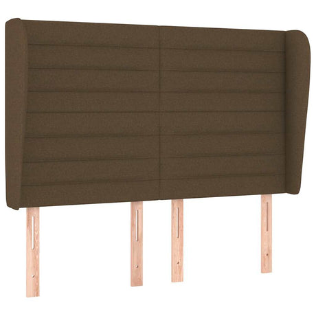 Vidaxl hoofdbord met randen 147x23x118 128 cm stof donkerbruin