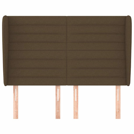 Vidaxl hoofdbord met randen 147x23x118 128 cm stof donkerbruin