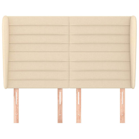 Vidaxl hoofdbord met randen 147x23x118 128 cm stof crèmekleurig
