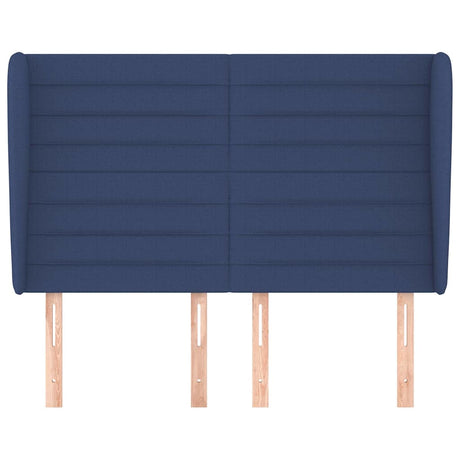Vidaxl hoofdbord met randen 147x23x118 128 cm stof blauw