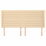 Vidaxl hoofdbord met randen 163x23x118 128 cm stof crèmekleurig