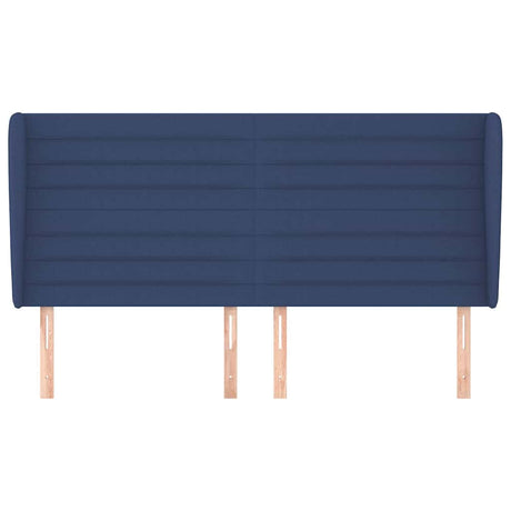 Vidaxl hoofdbord met randen 163x23x118 128 cm stof blauw