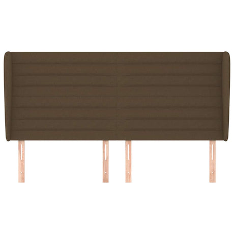 Vidaxl hoofdbord met randen 183x23x118 128 cm stof donkerbruin