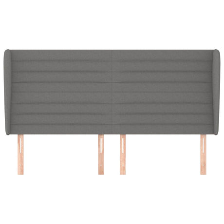 Vidaxl hoofdbord met randen 203x23x118 128 cm stof donkergrijs