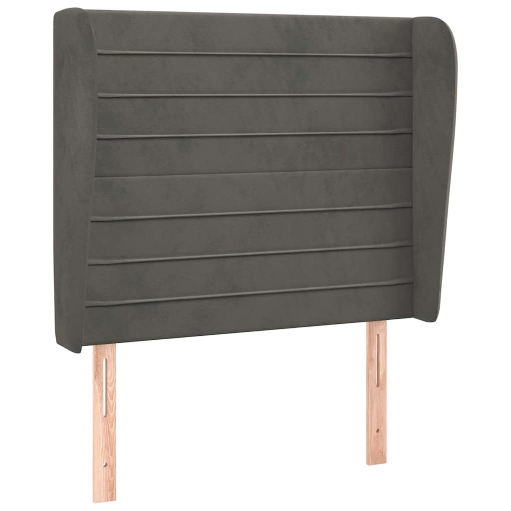 Vidaxl hoofdbord met randen 103x23x118 128 cm fluweel donkergrijs