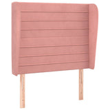 Vidaxl hoofdbord met randen 103x23x118 128 cm fluweel roze