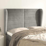 Vidaxl hoofdbord met randen 147x23x118 128 cm fluweel lichtgrijs