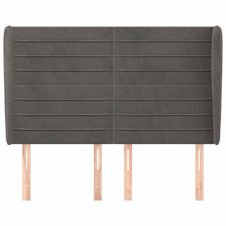 Vidaxl hoofdbord met randen 147x23x118 128 cm fluweel donkergrijs
