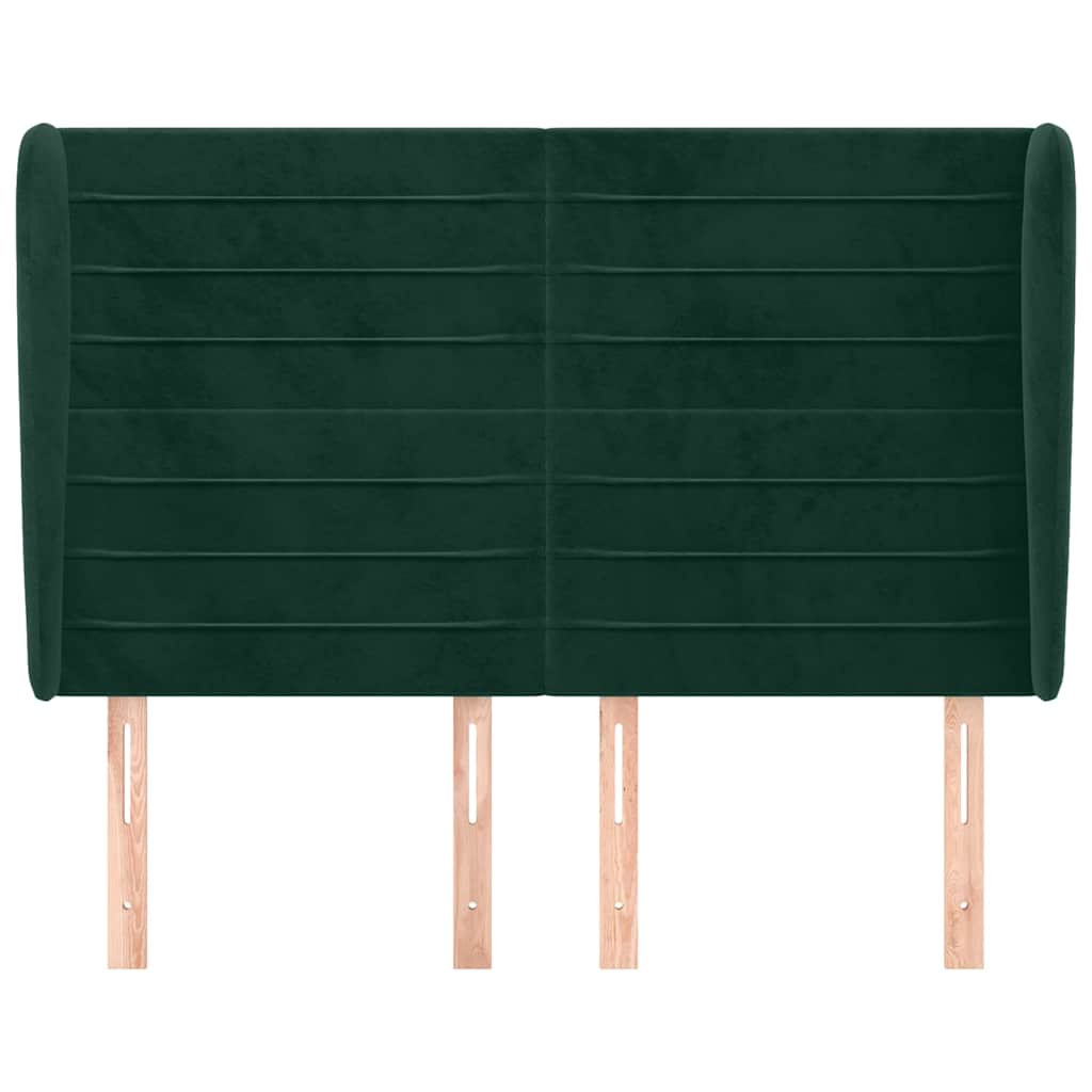 Vidaxl hoofdbord met randen 147x23x118 128 cm fluweel donkergroen