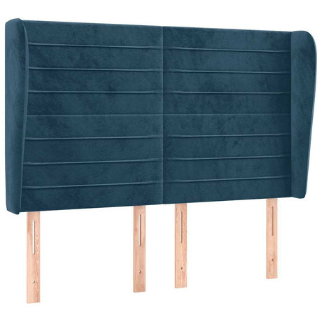 Vidaxl hoofdbord met randen 147x23x118 128 cm fluweel donkerblauw