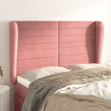 Vidaxl hoofdbord met randen 147x23x118 128 cm fluweel roze