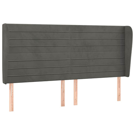 Vidaxl hoofdbord met randen 163x23x118 128 cm fluweel donkergrijs