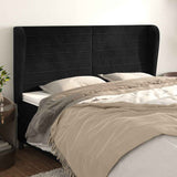 Vidaxl hoofdbord met randen 163x23x118 128 cm fluweel zwart