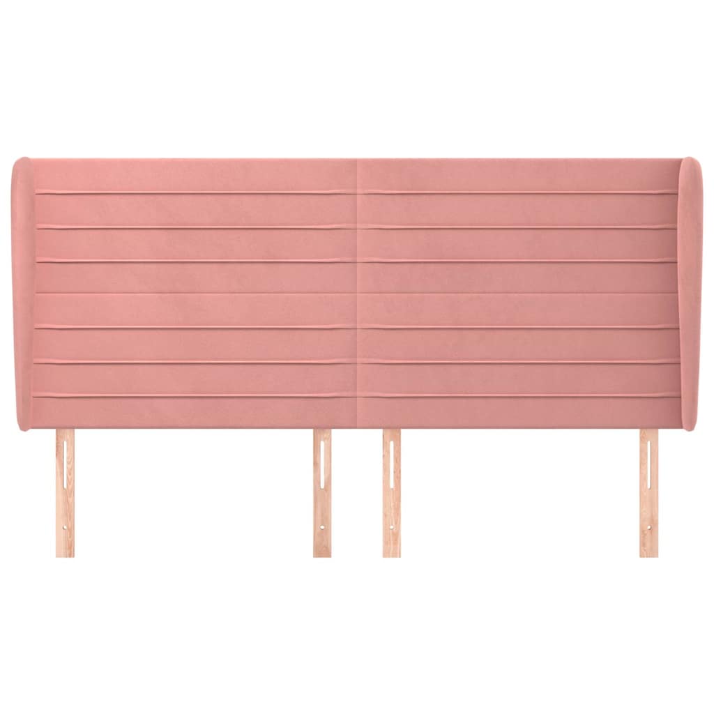 Vidaxl hoofdbord met randen 163x23x118 128 cm fluweel roze
