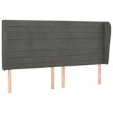 Vidaxl hoofdbord met randen 183x23x118 128 cm fluweel donkergrijs