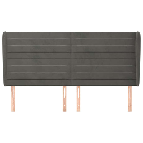 Vidaxl hoofdbord met randen 183x23x118 128 cm fluweel donkergrijs