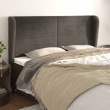Vidaxl hoofdbord met randen 183x23x118 128 cm fluweel donkergrijs