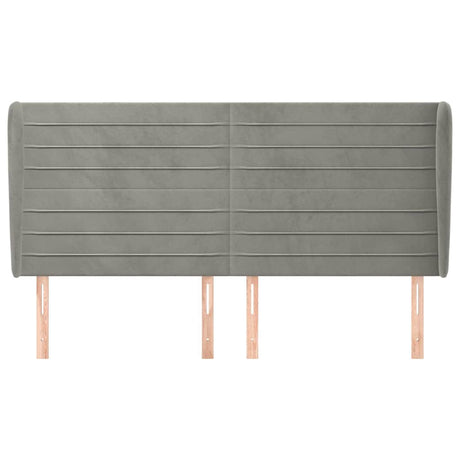 Vidaxl hoofdbord met randen 203x23x118 128 cm fluweel lichtgrijs
