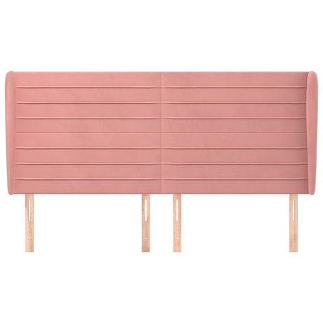 Vidaxl hoofdbord met randen 203x23x118 128 cm fluweel roze