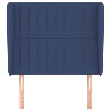 Vidaxl hoofdbord met randen 93x23x118 128 cm stof blauw