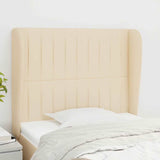 Vidaxl hoofdbord met randen 103x23x118 128 cm stof crèmekleurig
