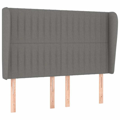 Vidaxl hoofdbord met randen 147x23x118 128 cm stof donkergrijs