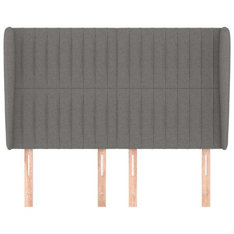 Vidaxl hoofdbord met randen 147x23x118 128 cm stof donkergrijs