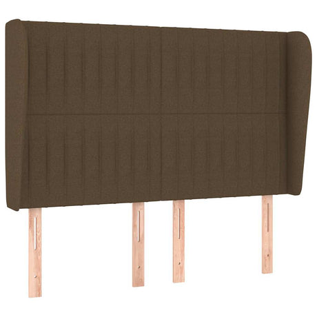 Vidaxl hoofdbord met randen 147x23x118 128 cm stof donkerbruin