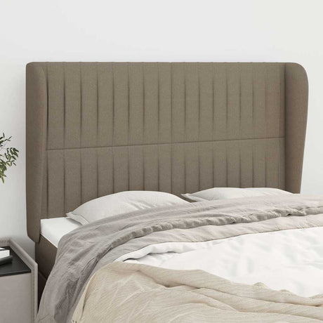 Vidaxl hoofdbord met randen 147x23x118 128 cm stof taupe