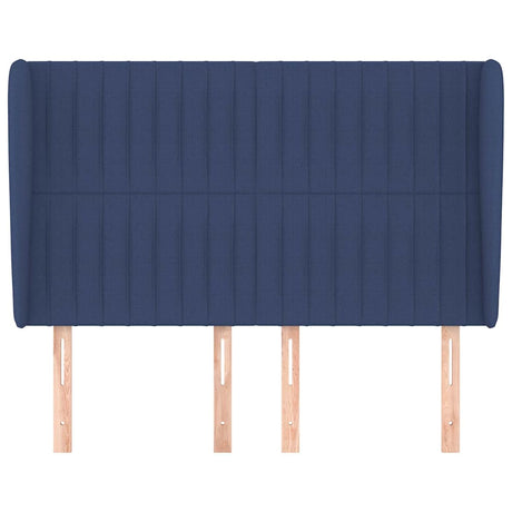 Vidaxl hoofdbord met randen 147x23x118 128 cm stof blauw