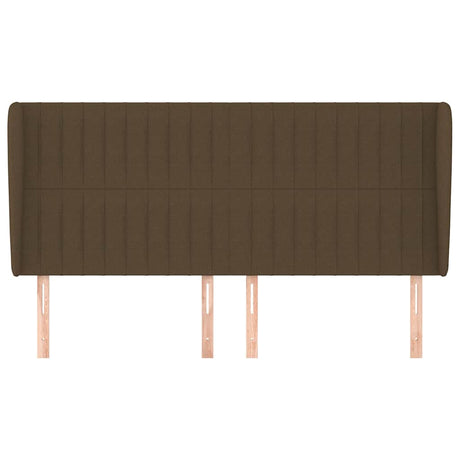 Vidaxl hoofdbord met randen 183x23x118 128 cm stof donkerbruin